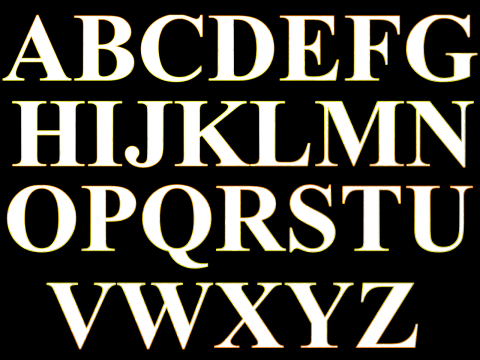 letters in uppercase
